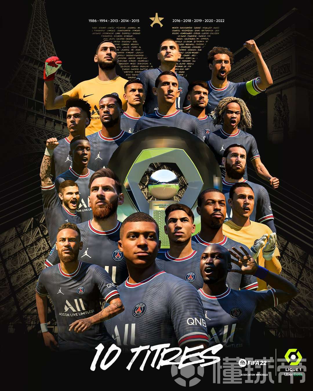 包含巴黎圣日耳曼获得法甲冠军，尼马双响领衔夺冠的词条